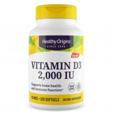 Вітамін D3 в олії МСТ, Vitamin D3 in MCT Oil, Healthy Origins, 2000 МО, 120 гелевих капсул