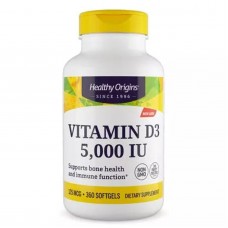 Вітамін D3 в олії МСТ, Vitamin D3 in MCT Oil, Healthy Origins, 5000 МО, 360 гелевих капсул
