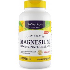 Магний бисглицинат хелат,  Magnesium Bisglycinate Chelate, Healthy Origins, 200 мг, 360 таблеток