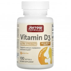 Витамин D3, Vitamin D3, Jarrow Formulas, 2500 МЕ, 100 гелевых  капсул