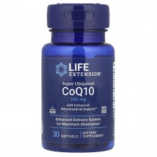Коензим Q10 (убихинол), Ubiquinol CoQ10, Life Extension, 200 мг, 30 капсул