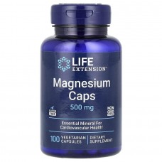 Магній, Magnesium Caps, Life Extension, здоров'я серцево-судинної системи, 500 мг, 100 вегетаріанських капсул