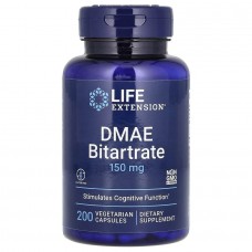 DMAE (Диметиламіноетанол), DMAE Bitartrate, Life Extension, 150 мг, 200 капсул