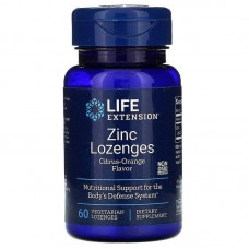 Оксид цинка, леденцы, Zinc, Life Extension, апельсиновый вкус, 60 конфет
