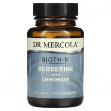 Берберин з хромом, для покращення метаболізму Biothin, Berberine with Chromium, Dr. Mercola, 30 капсул