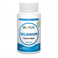 Селен, Selenium, Biotus, 100 мкг, без дріжджів, 100 капсул