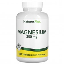 Магний, Magnesium, Nature's Plus, 200 мг, 180 таблеток