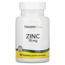 Цинк в таблетках, Zinc, Nature's Plus, 10 мг, 90 таблеток