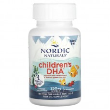 Риб'ячий жир для дітей, Children's DHA, Nordic Naturals, вік 3-6 років, полуниця, 180 міні-жувальних м'яких гелів