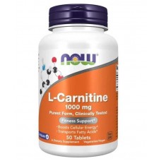 L-карнітин, L-Carnitine, Now Foods, 1000 мг, 50 таблеток