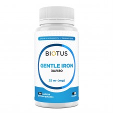 Железо, Gentle Iron, Biotus, 25 мг, 100 капсул