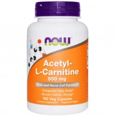 Ацетил карнітин, Acetyl-L Carnitine, Now Foods, 500 мг, 100 вегетаріанських капсул