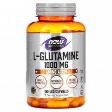 L-глютамін, L-Glutamine, Now Foods, Sports, подвійна сила, 1000 мг, 120 вегетаріанських капсул