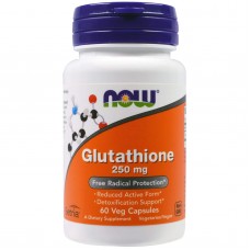 Глутатіон, Glutathione, Now Foods, 250 мг, 60 вегетаріанських капсул