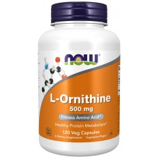 L-орнітин, L-Ornithine, Now Foods, 500 мг, 120 вегетаріанських капсул