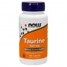 Таурин, Taurine, Now Foods, 500 мг, 100 вегетарианских капсул