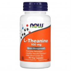 L-теанін, L-Theanine, Now Foods, 100 мг, 90 вегетаріанських капсул