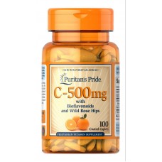 Витамин С Puritan's Pride Vitamin C 500 mg with Citrus Bioflavonoids and Rose Hips 100 caps Puritan's Pride