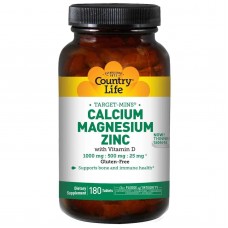 Кальций магний цинк с витамином D, Calcium Magnesium Zinc with Vitamin D, Target-Mins, Country Life, 180 таблеток Кальций магний цинк с витамином D, Calcium Magnesium Zinc with Vitamin D, Target-Mins, Country Life, 180 таблеток
