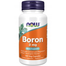 Бор, Boron, Now Foods, 3 мг, 100 вегетаріанських капсул