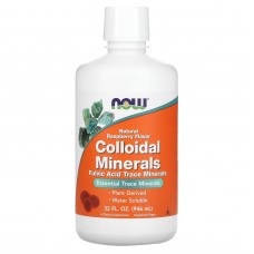Колоїдні мінерали, Colloidal Minerals, Now Foods, смак малини, 946 мл