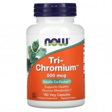 Хром, Tri-Chromium, Now Foods, 500 мкг, 180 вегетаріанських капсул