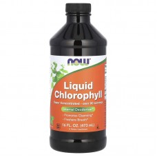 Хлорофіл, Liquid Chlorophyll, Now Foods, з м'ятним смаком, рідкий, 473 мл