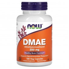 Диметиламіноетанол, DMAE, NOW Foods, 250 мг, 100 вегетаріанських капсул