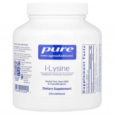 L-лізин HCl, l-Lysine, Pure Encapsulations, підтримка імунітету, здоров'я ясен та губ, 500 мг, 270 капсул