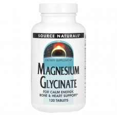 Магний глицинат, Magnesium Glycinate, Source Naturals, 120 таблеток