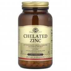Хелат цинку, Chelated Zinc, Solgar, 250 таблеток