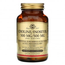 Холин и Инозитол, Choline/Inositol, Solgar 100 вегетарианских капсул