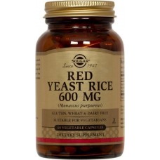 Красный дрожжевой рис, Red Yeast Rice, Solgar, 600 мг, 60 вегетарианских капсул