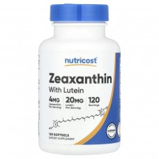 Добавка для очей лютеїн і зеаксантин Nutricost (Zeaxanthin with Lutein) 120 м'яких капсул