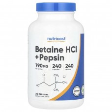 Бетаїн і Пепсин Nutricost (Betaine HCl + Pepsin) 790 мг 240 капсул