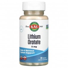 Оротат літію KAL (Lithium Orotate) 5 мг, 60 вегетаріанських капсул