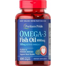 Рыбий жир Омега-3 Puritan's Pride (Omega-3 Fish Oil) 1000 мг 100 капсул