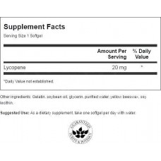Лікопін, здоров'я простати, Lycopene, Swanson, 20 мг, 60 гелевих капсул