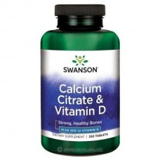 Кальцій цитрат і вітамін Д, Calcium Citrate & Vitamin D, Swanson, 250 таблеток