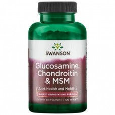 Глюкозамін, хондроїтин та ЧСЧ, Glucosamine, Chondroitin and Msm, Swanson, 250/200/150 мг, 120 таблеток