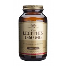 Лецитин, Lecithin, Solgar, невибілений, 1360 мг, 100 капсул