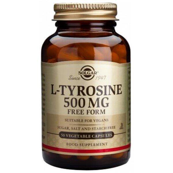 Тирозин, L-Tyrosine, Solgar, 500 мг, 50 капсул