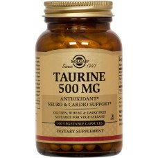 Таурин, Taurine, Solgar, 500 мг, 100 капсул