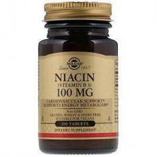 Вітамін В3, Niacin, Solgar, 100 мг, 100 таблеток