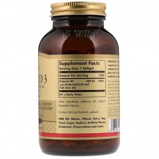 Витамин Д3 Vitamin D3 400 IU 100 soft  Solgar