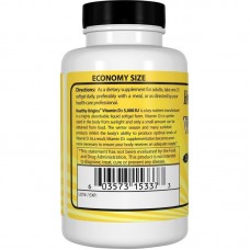 Витамин Д3, Vitamin D3, Healthy Origins, 5000 МЕ, 360 капсул