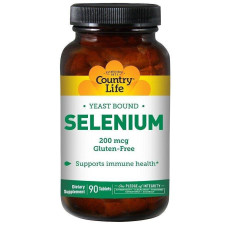 Селениум Selenium 200 mcg 90 Tablets Country Life