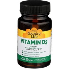 Вітамін Д Vitamin D3 62.5 mcg (2,500 IU) 60 Softgels Country Life