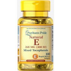 Vitamin E-400 I.U 100% Natural Mixed Tocopherols 100 softgels Puritan's Pride