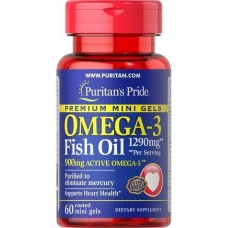 Omega-3 Fish Oil 645 mg Mini Gels (450 mg Active Omega-3) 120 coated Softgels Puritan's Pride